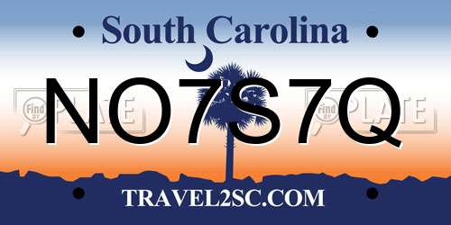 NO7S7Q South Carolina License Plate