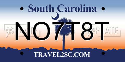 NO7T8T South Carolina License Plate