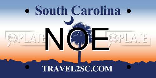 NOE South Carolina License Plate
