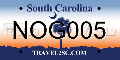 NOG005 South Carolina License Plate