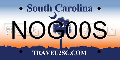 NOG00S South Carolina License Plate
