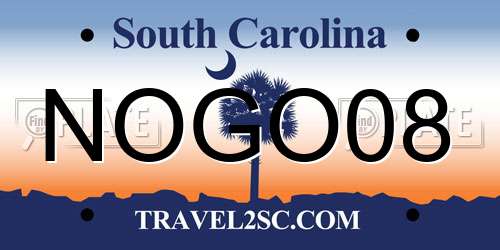 NOGO08 South Carolina License Plate
