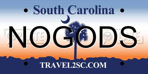 NOGODS South Carolina License Plate