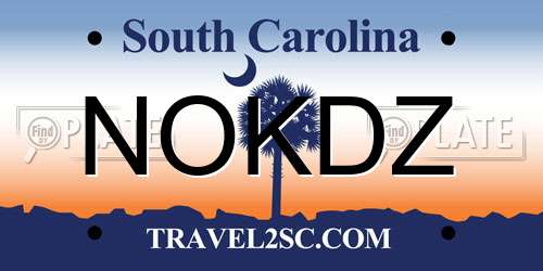NOKDZ South Carolina License Plate
