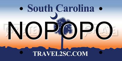NOPOPO South Carolina License Plate