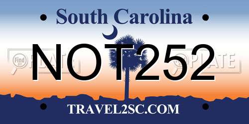 NOT252 South Carolina License Plate