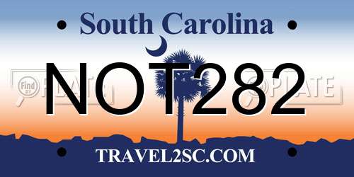 NOT282 South Carolina License Plate