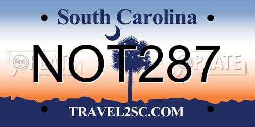 NOT287 South Carolina License Plate