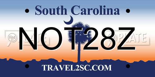 NOT28Z South Carolina License Plate