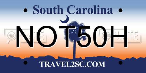 NOT50H South Carolina License Plate