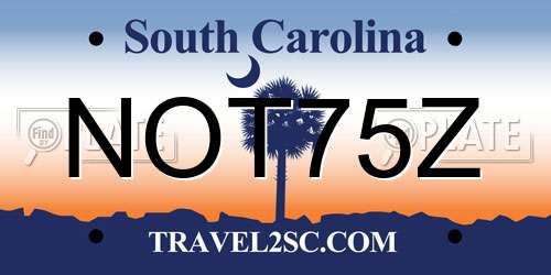 NOT75Z South Carolina License Plate