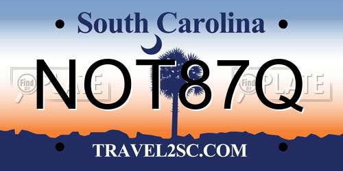 NOT87Q South Carolina License Plate