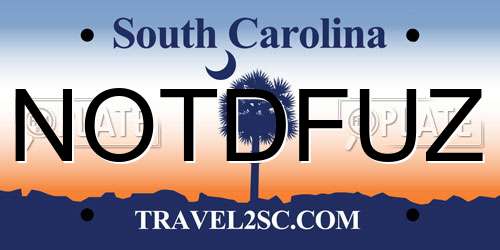 NOTDFUZ South Carolina License Plate
