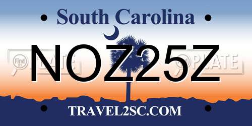 NOZ25Z South Carolina License Plate