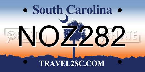 NOZ282 South Carolina License Plate