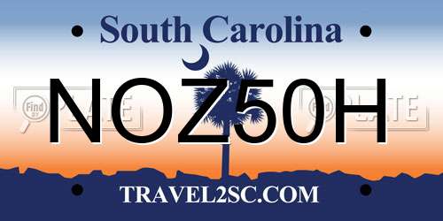 NOZ50H South Carolina License Plate