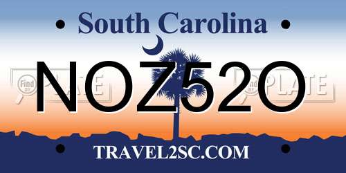 NOZ52O South Carolina License Plate
