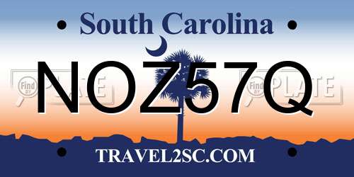 NOZ57Q South Carolina License Plate