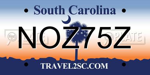 NOZ75Z South Carolina License Plate