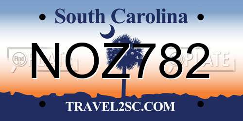 NOZ782 South Carolina License Plate
