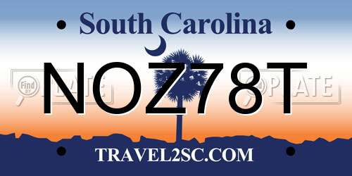NOZ78T South Carolina License Plate