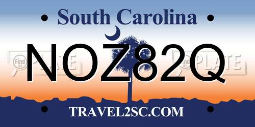 NOZ82Q South Carolina License Plate