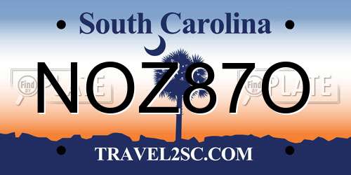 NOZ87O South Carolina License Plate