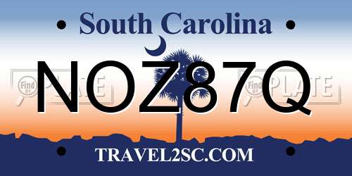 NOZ87Q South Carolina License Plate