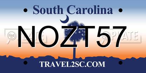 NOZT57 South Carolina License Plate