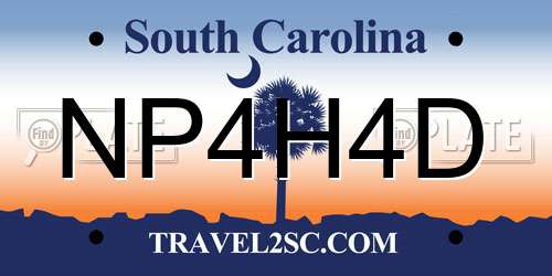 NP4H4D South Carolina License Plate