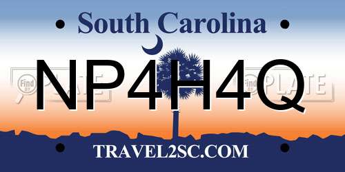 NP4H4Q South Carolina License Plate