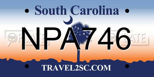 NPA746 South Carolina License Plate