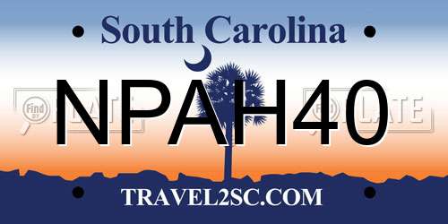 NPAH40 South Carolina License Plate