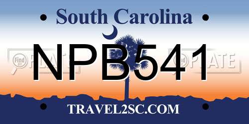 NPB541 South Carolina License Plate