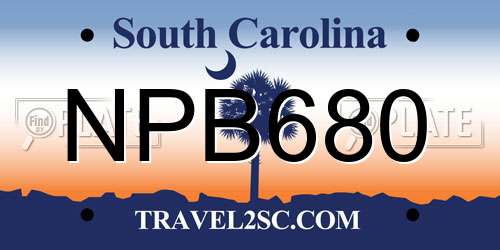 NPB680 South Carolina License Plate