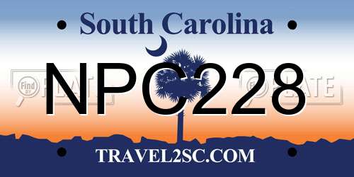 NPC228 South Carolina License Plate