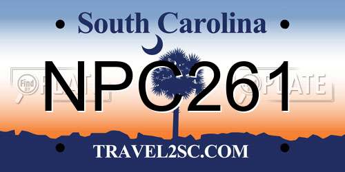 NPC261 South Carolina License Plate