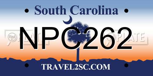 NPC262 South Carolina License Plate