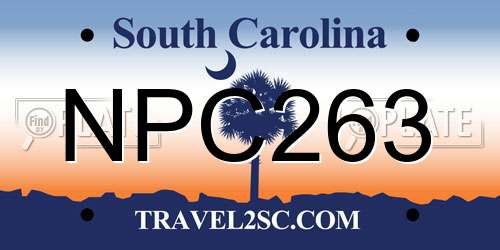 NPC263 South Carolina License Plate