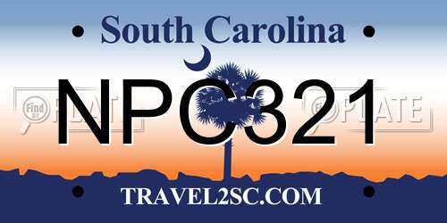 NPC321 South Carolina License Plate