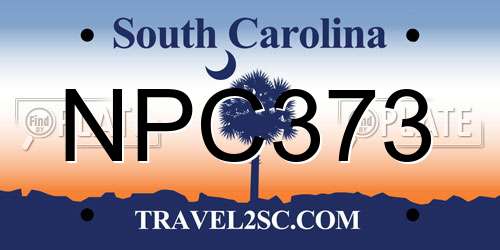 NPC373 South Carolina License Plate