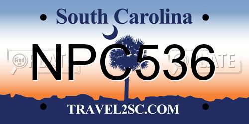 NPC536 South Carolina License Plate