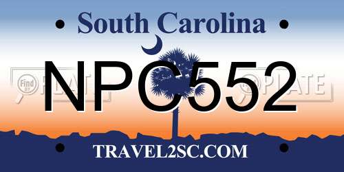 NPC552 South Carolina License Plate