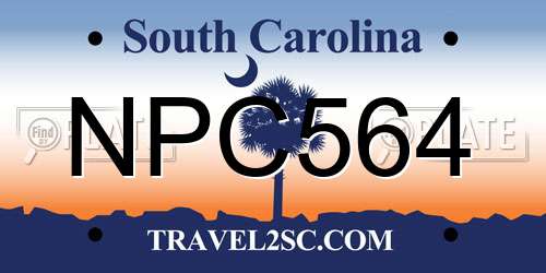 NPC564 South Carolina License Plate