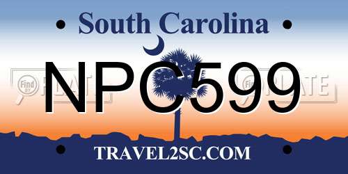 NPC599 South Carolina License Plate
