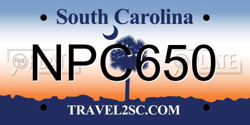 NPC650 South Carolina License Plate