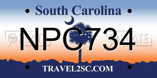 NPC734 South Carolina License Plate