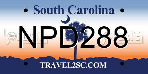 NPD288 South Carolina License Plate