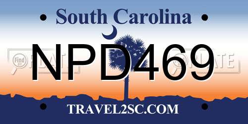 NPD469 South Carolina License Plate