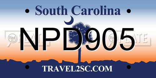 NPD905 South Carolina License Plate
